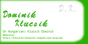 dominik klucsik business card